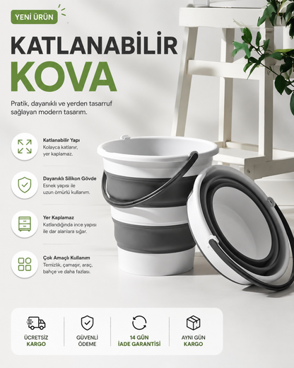 AkıllıTemizlik™ Pro Katlanabilir Çok Amaçlı Kova