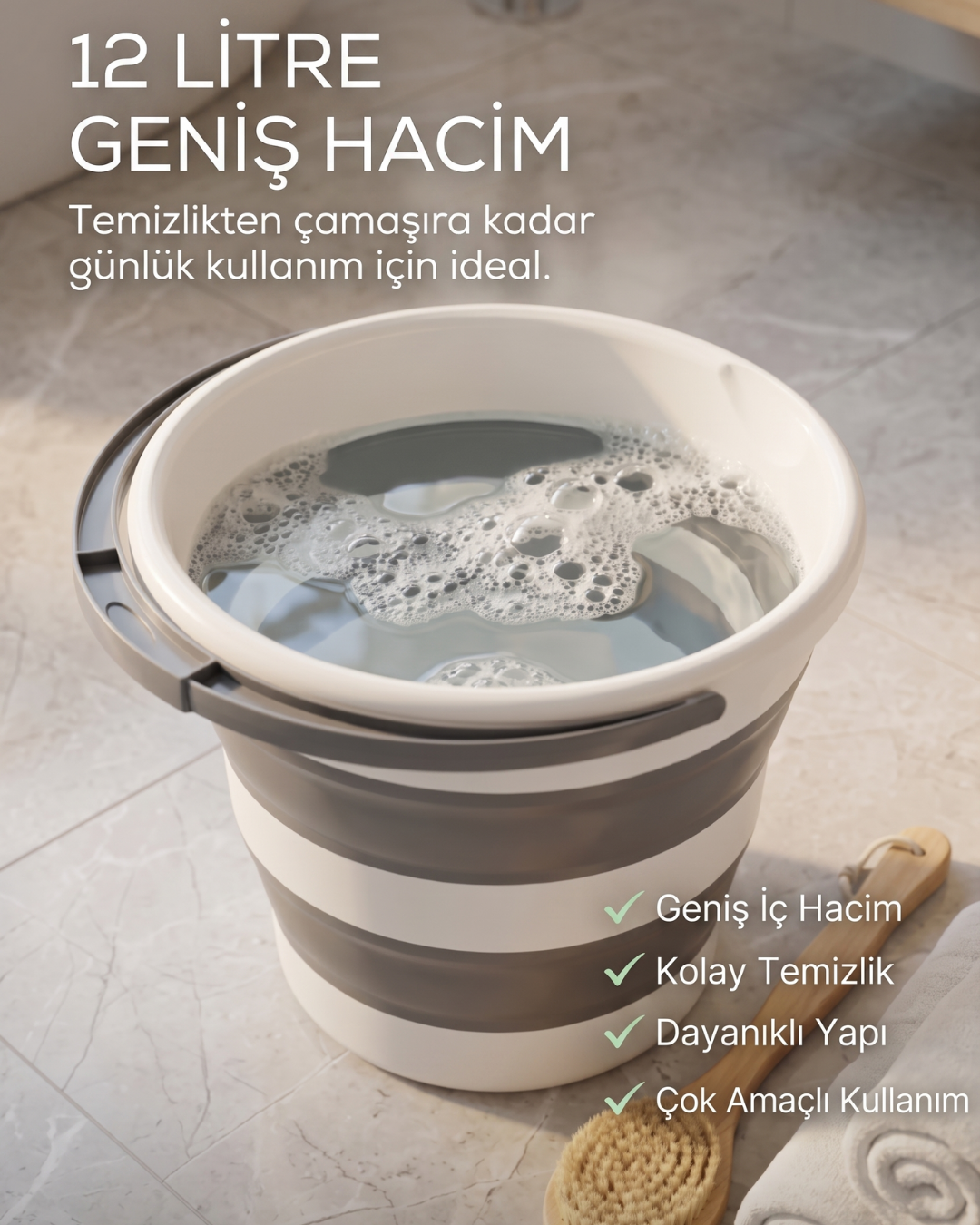 AkıllıTemizlik™ Pro Katlanabilir Çok Amaçlı Kova