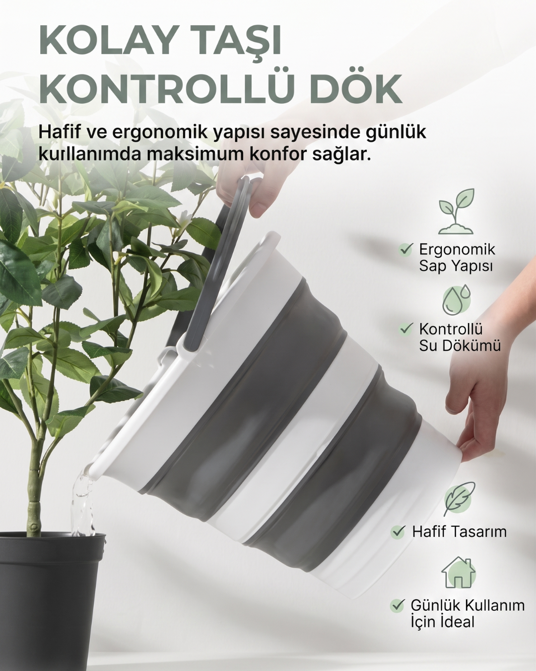 AkıllıTemizlik™ Pro Katlanabilir Çok Amaçlı Kova